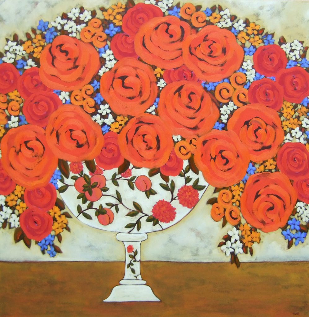Mixed Blooms original painting by Canadian artist Karen Rieger