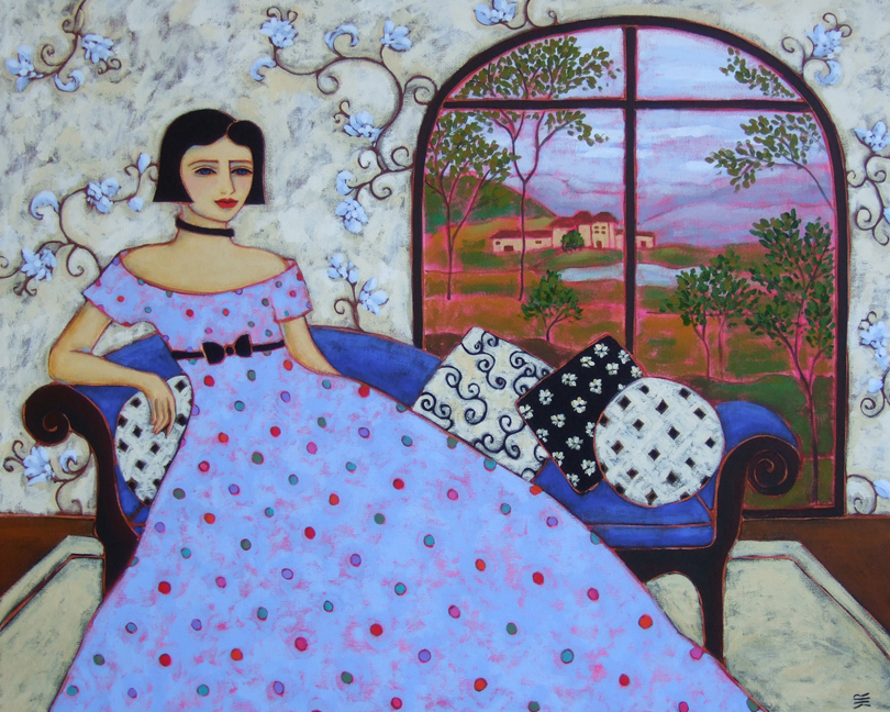 Woman with Polka Dot Gown
